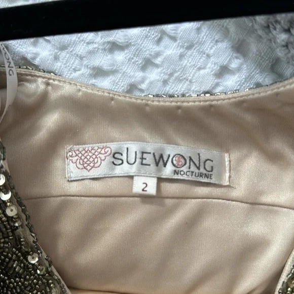 Sue Wong Beaded Champagne Sleeveless Dress - Picture 5 of 6